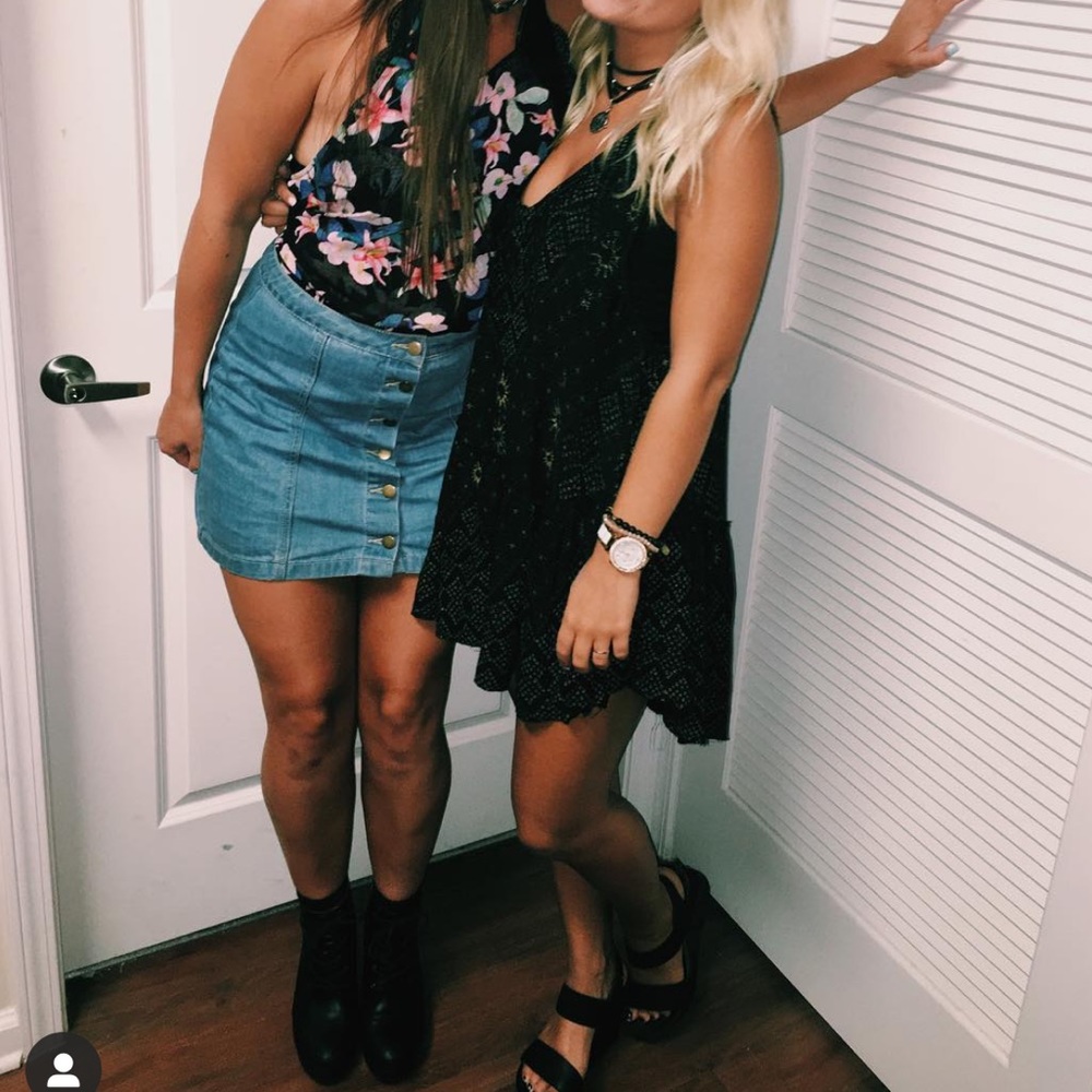 Free people black and gold tank/dress